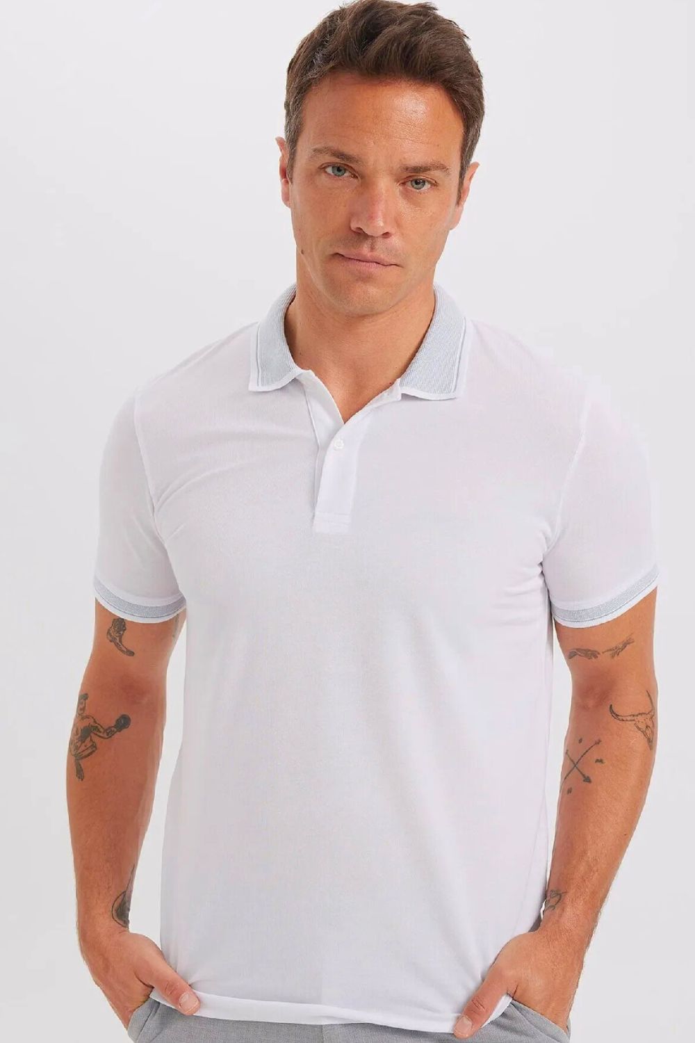 Classic White Slim Polo