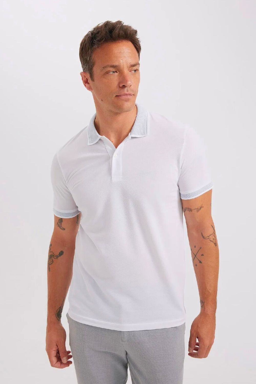 Classic White Slim Polo